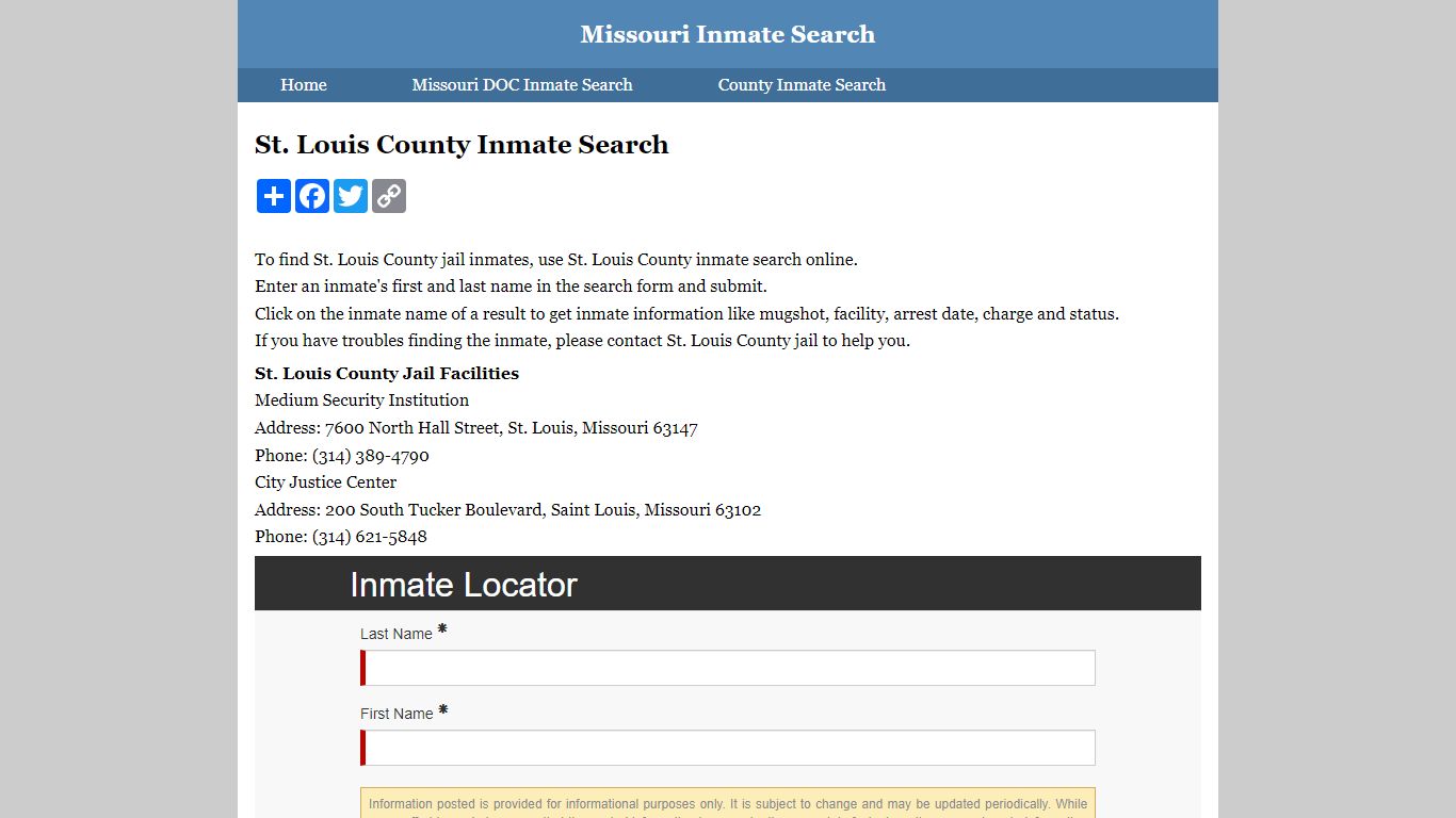 St. Louis County Inmate Search